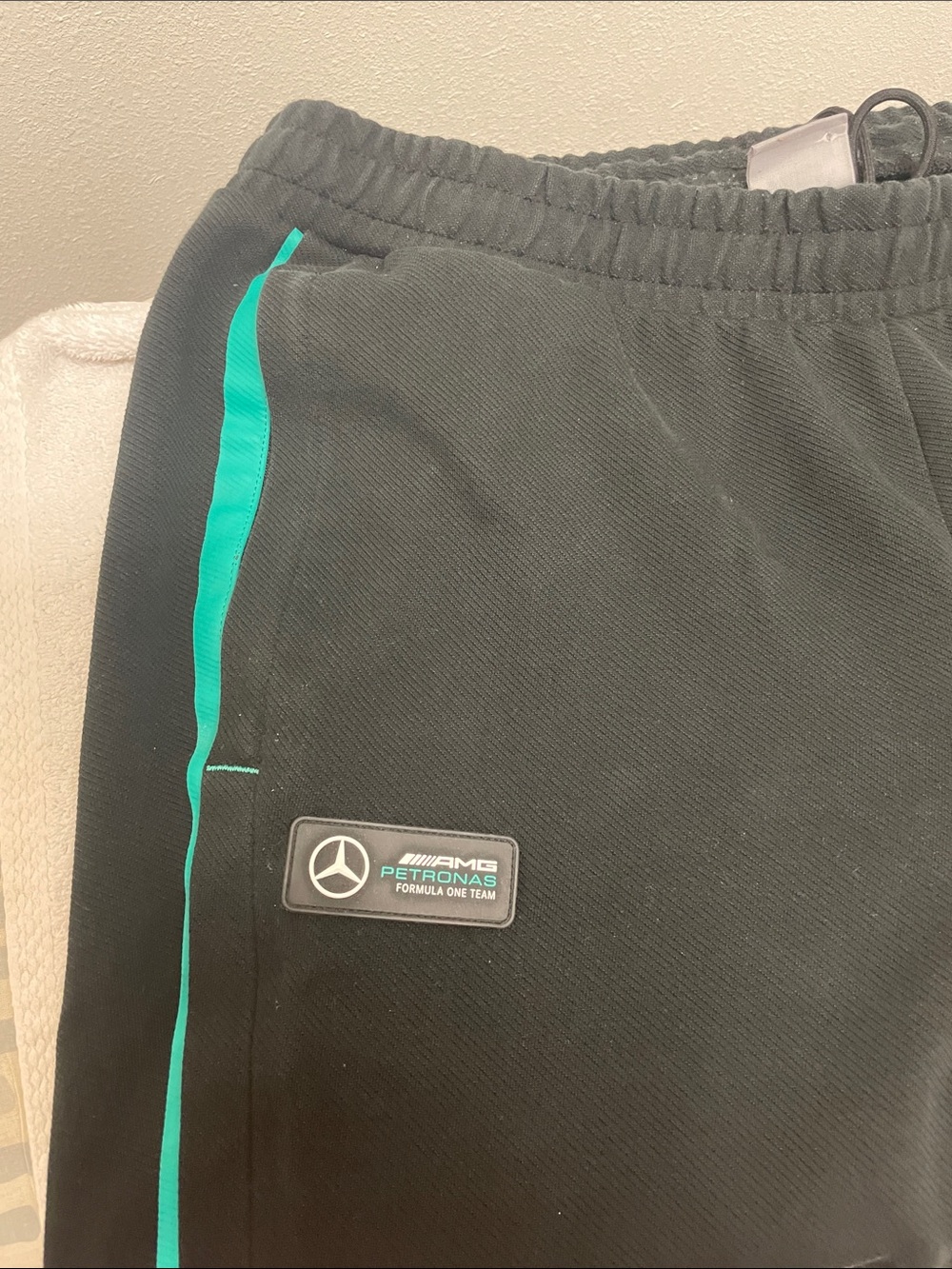Mercedes AMG Petronas Black Sweatpants with Teal Accent